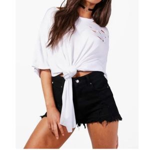 Distressed High Low Top